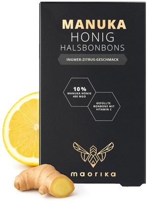 Maorika Manuka Halsbonbons - Ingwer Zitrus