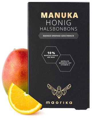 Maorika Manuka Halsbonbons - Mango Orange