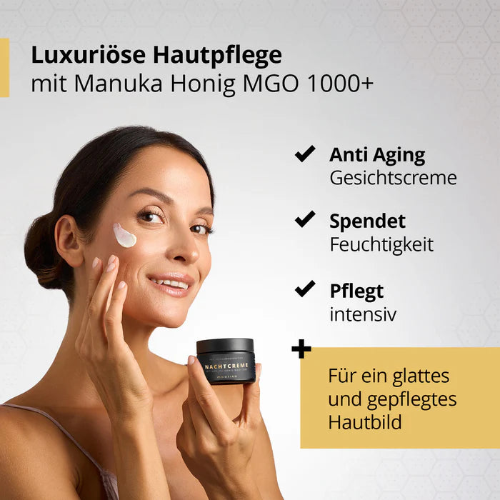 Anti-Falten Nachtcreme mit Manuka Honig MGO 1000