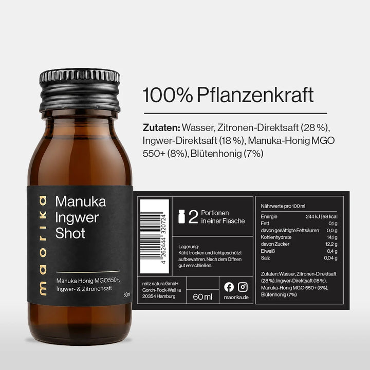 Manuka Ingwer Shots 6x Shots