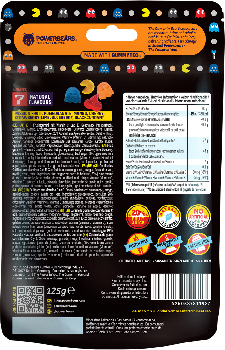 Pac-man Fruchtgummis mit Vit. C und E 125g
